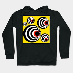 Optical Illusions, Visual Phenomena, circle pattern, yellow version Hoodie